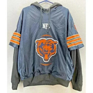 Chicago Bears NFL Jersey Hoodie (Double-Layer) Sweatshirt Adult Men Large